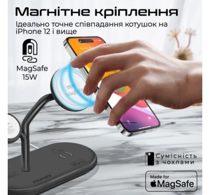 Зарядний пристрій Promate synergy-pro.black
