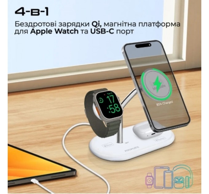 Promate Зарядний пристрій Promate synergy-pro.white