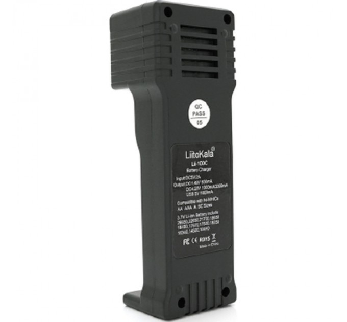 Liitokala Зарядний пристрій для акумуляторів Liitokala 1 Slot, LED disp, USB, Li-ion/3.7V/3.8V, Li-Fe/3.2V, Ni-MH/1.2V (Lii-100C)