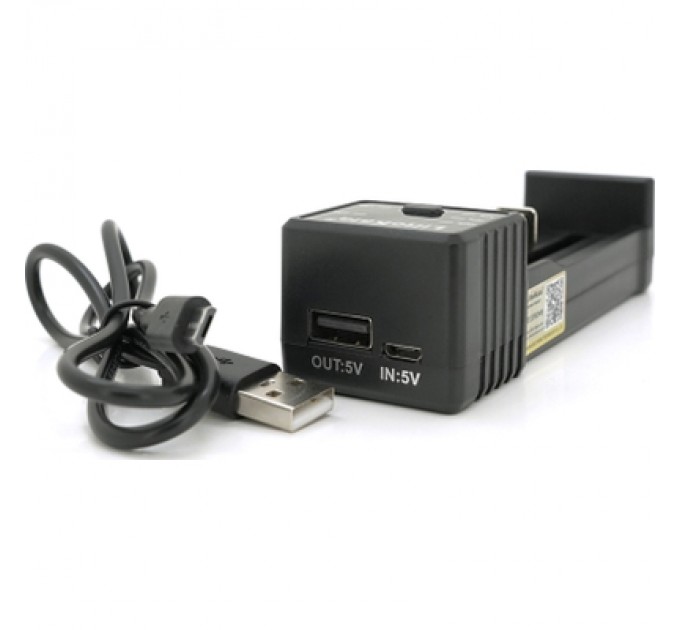 Liitokala Зарядний пристрій для акумуляторів Liitokala 1 Slot, LED disp, USB, Li-ion/3.7V/3.8V, Li-Fe/3.2V, Ni-MH/1.2V (Lii-100C)