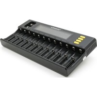 Зарядний пристрій для акумуляторів Liitokala 12 Slots+2, Ni-Mh/Li-ion/LiFePo4/Крона, LED+LCD (Lii-S12)