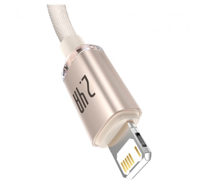 Baseus Кабель Baseus Crystal Shine USB - Lightning, 2.4A, 2м Pink (CAJY001204)