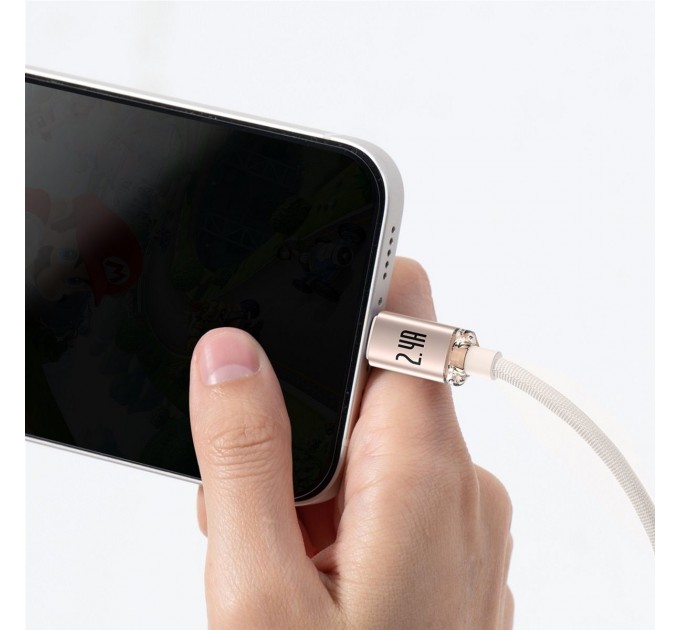 Baseus Кабель Baseus Crystal Shine USB - Lightning, 2.4A, 2м Pink (CAJY001204)