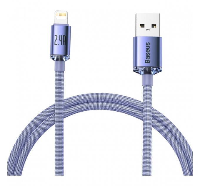 Baseus Кабель Baseus Crystal Shine USB - Lightning, 2.4A, 2м Purple (CAJY000105)