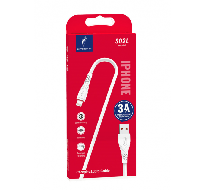 Кабель SkyDolphin S02L USB - Lightning (M/M), 1 м, White (SDUSB-000586)