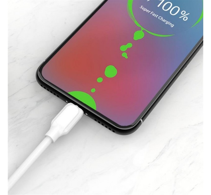 Кабель SkyDolphin S56T Super Fast TPE USB - USB Type-C (M/M), 1 м, White (SDUSB-000572)