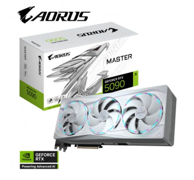 Відеокарта GIGABYTE GeForce RTX5090 32GB MASTER ICE (GV-N5090AORUSM ICE-32GD)