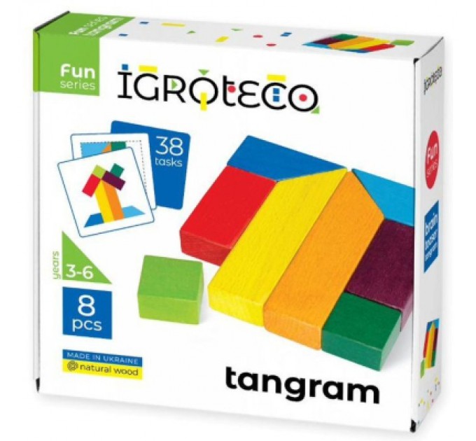 Ігротеко Розвиваюча іграшка Ігротеко Танграм 8 ел. + картки із завданнями (900446)