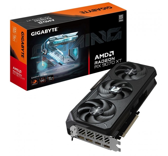 GIGABYTE Відеокарта AMD Radeon RX 9070 XT 16GB GDDR6 Gaming OC Gigabyte (GV-R9070XTGAMING OC-16GD)