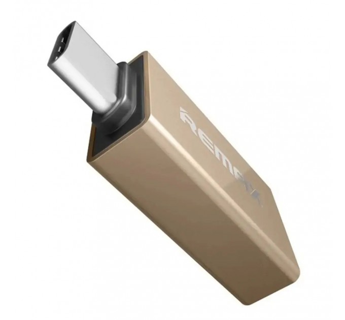 Remax Адаптер Remax RA-USB1 Feliz microUSB-USB Type-C Gold (6954851289807)