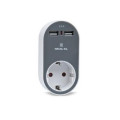 REAL-EL Зарядний пристрій REAL-EL USB-устройств + розетка (CS-20)