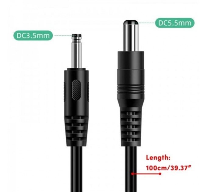 SK Кабель живлення SK USB-DC5.5mmx2.1 12V 1m Black (40002274412095.5x2.1)