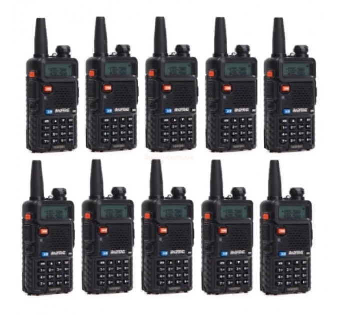Baofeng Портативна рація Baofeng UV-5R Black Ten Pack комплект 10 шт (2200000758972)