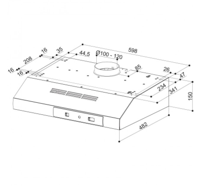 Faber Витяжка кухонна Faber 741 Base W A60, білий (300.0557.477)