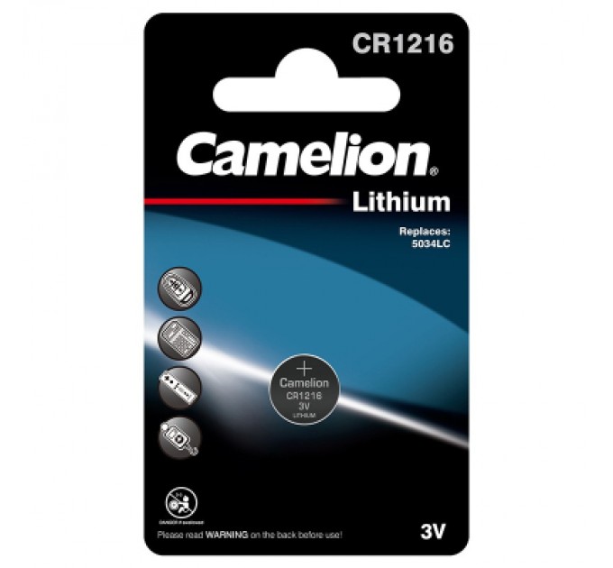 Camelion Батарейка CR 1216 Lithium * 1 Camelion (CR1216-BP1)