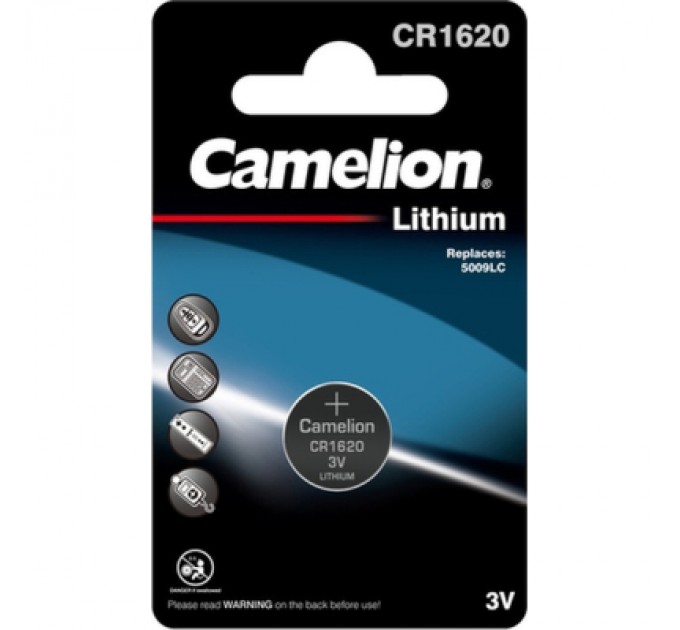 Camelion Батарейка CR 1620 Lithium * 1 Camelion (CR1620-BP1)