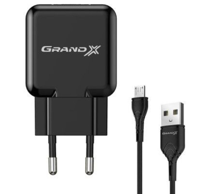 Grand-X Зарядний пристрій Grand-X CH-03UMB (5V/2,1A + DC cable Micro USB) Black (CH-03UMB)