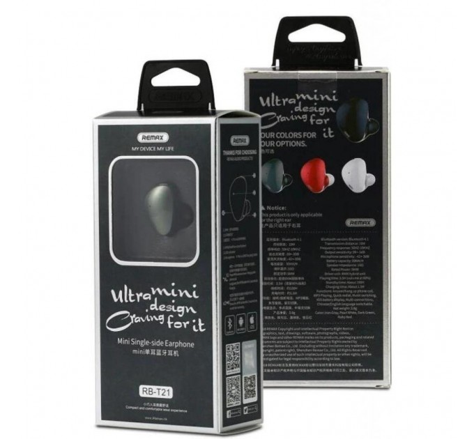 Remax Bluetooth-гарнітура Remax RB-T21 Black (6954851287919)