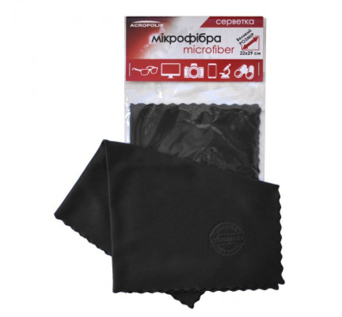 Acropolis Серветки Acropolis A-90/12 microfiber 29*22см black, поштучно (A90-12BK)