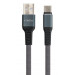 Vinga Дата кабель USB 2.0 AM to Type-C 1m flat nylon gray Vinga (VCPDCTCFNB1GR)