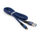 Vinga Дата кабель USB 2.0 AM to Micro 5P 1m flat nylon blue Vinga (VCPDCMFNB1B)