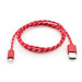 Vinga Дата кабель USB 2.0 AM to Lightning 2color nylon 1m red Vinga (VCPDCLNB31R)