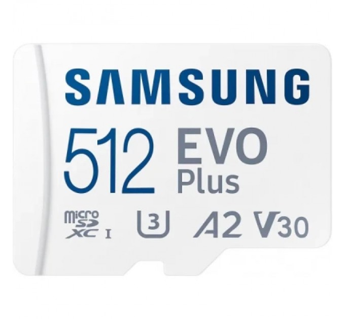 Карта пам'яті Samsung 512 GB microSDXC Class 10 UHS-I U3 V30 A2 EVO Plus+SD Adapte (MB-MC512SA/EU)