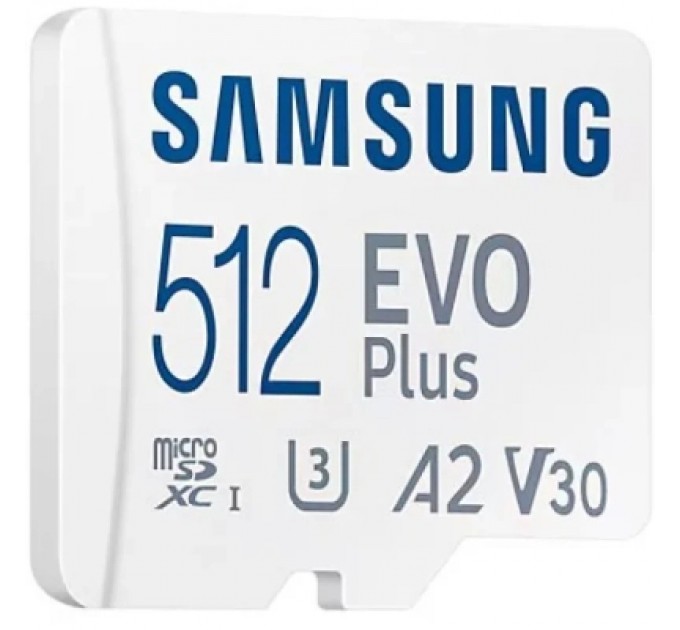 Карта пам'яті Samsung 512 GB microSDXC Class 10 UHS-I U3 V30 A2 EVO Plus+SD Adapte (MB-MC512SA/EU)