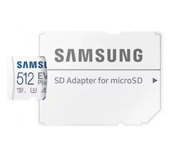 Карта пам'яті Samsung 512 GB microSDXC Class 10 UHS-I U3 V30 A2 EVO Plus+SD Adapte (MB-MC512SA/EU)