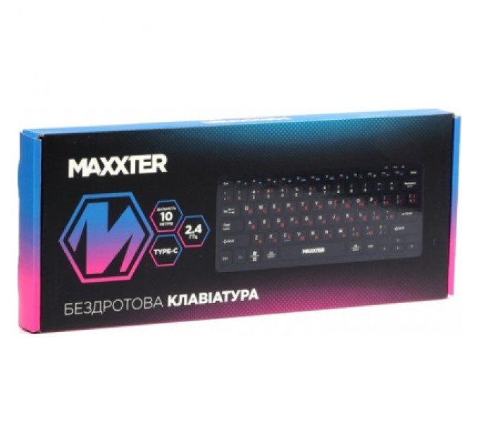Maxxter Клавіатура Maxxter KBW-C01B-UA Wireless UA Black (KBW-C01B-UA)