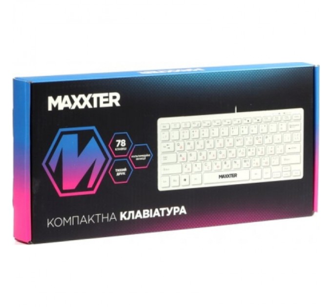 Maxxter Клавіатура Maxxter KBM-C01W-UA USB UA White (KBM-C01W-UA)