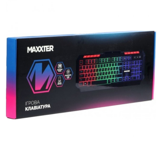 Клавіатура Maxxter KBG-UML-02B-UA USB UA Black (KBG-UML-02B-UA)