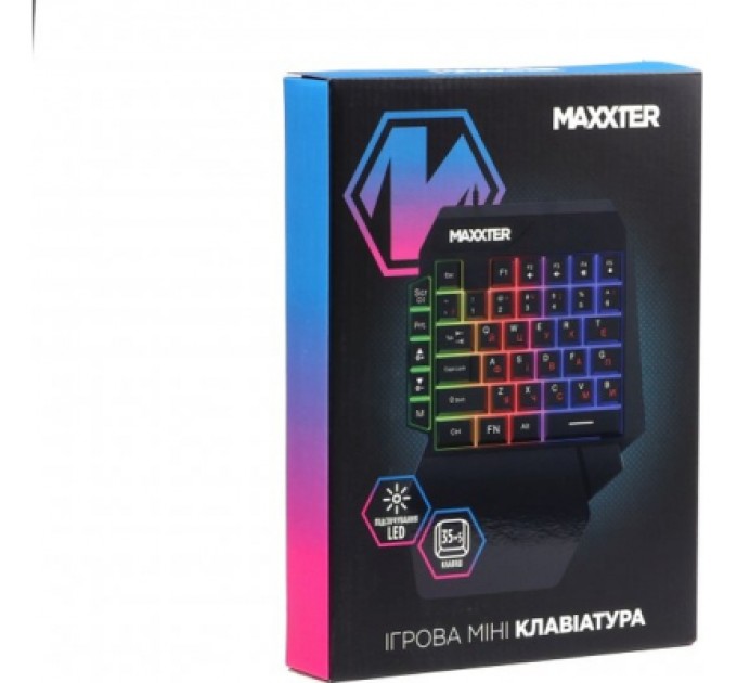 Клавіатура Maxxter KBG-OH-01B-UA USB UA Black (KBG-OH-01B-UA)