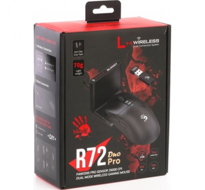 A4Tech Мишка A4Tech Bloody R72 Pro Duo Wireless/USB Black (4711421000840)