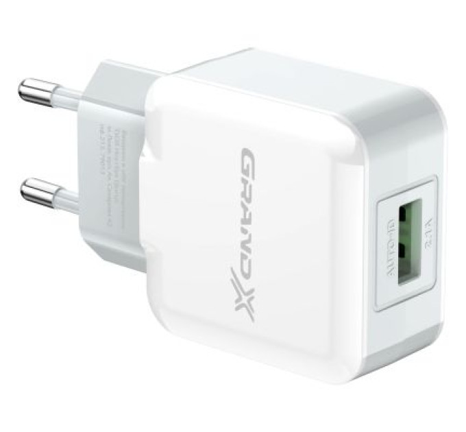 Grand-X Зарядний пристрій Grand-X 5V 2.1A White (CH-03W)