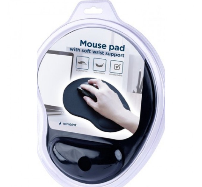 Килимок для мишки Gembird MP-ERGO-01 Black (MP-ERGO-01)