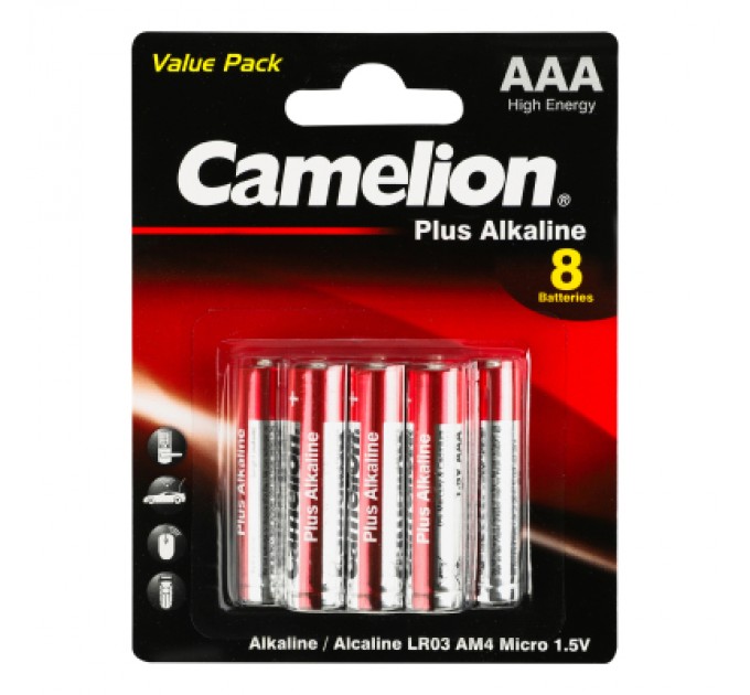 Camelion Батарейка Camelion AAA LR03 Plus Alkaline * (5+3) (LR03-BP5+3)