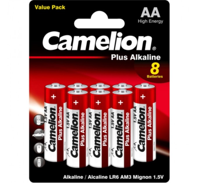 Camelion Батарейка Camelion AA LR6 Plus Alkaline * (5+3) (LR6-BP5+3)