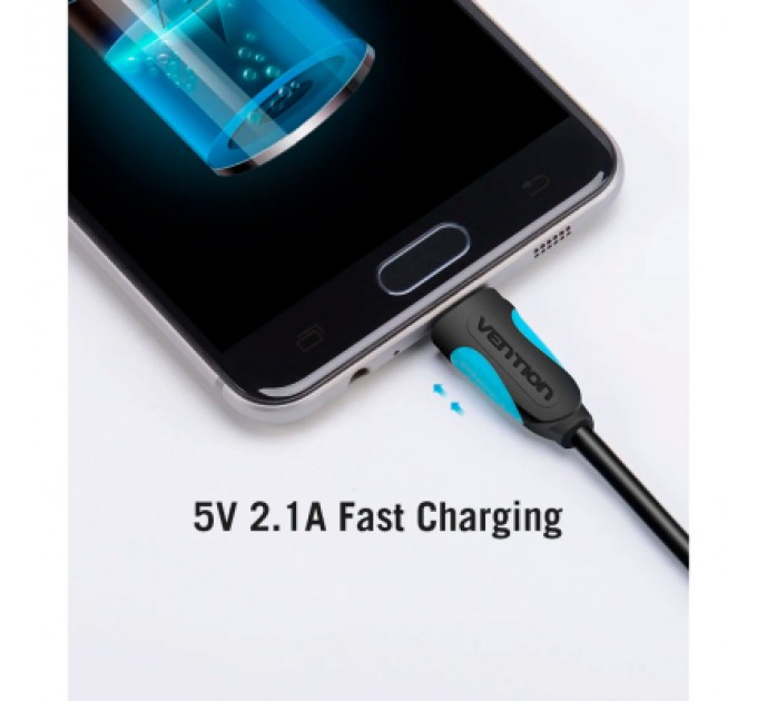 Vention Дата кабель USB 2.0 AM to Micro 5P 0.5m Black Vention (VAS-A08-B050)