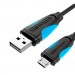 Vention Дата кабель USB 2.0 AM to Micro 5P 0.5m Black Vention (VAS-A08-B050)