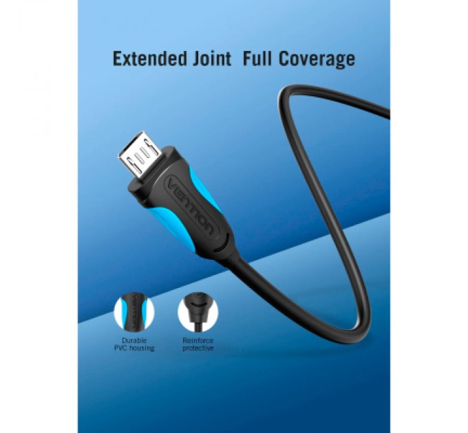 Vention Дата кабель USB 2.0 AM to Micro 5P 0.5m Black Vention (VAS-A08-B050)