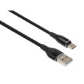Vinga Дата кабель USB 2.0 AM to Type-C 1.0m cylindric nylon back Vinga (VCPDCTCCANB1BK)