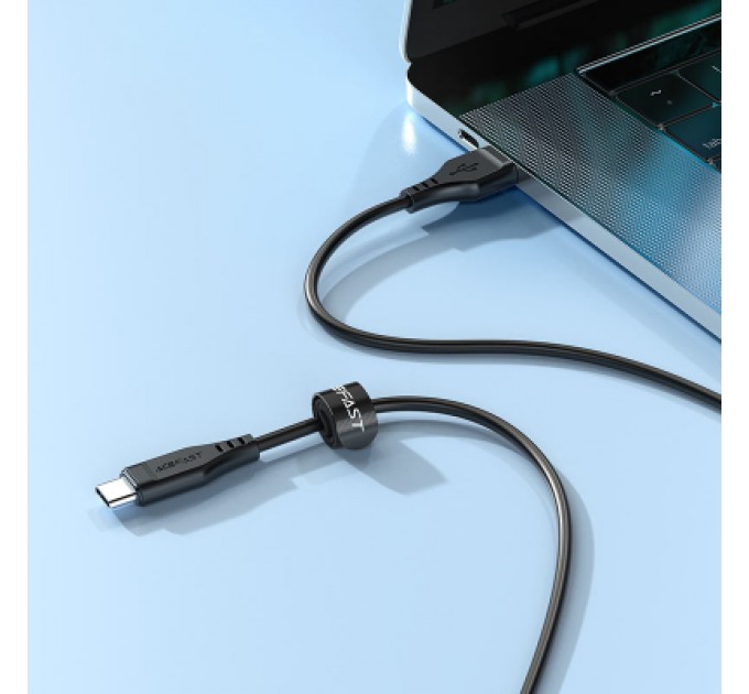 Acefast Дата кабель USB-C to USB-C 1.2m 3A TPE C3-03 Black Acefast (6974316280842)