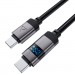 Acefast Дата кабель USB-C to USB-C 1.2m 60W digital display C15-03 Black Acefast (6974316283720)