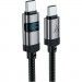 Acefast Дата кабель USB-C to USB-C 1.2m 60W digital display C15-03 Black Acefast (6974316283720)