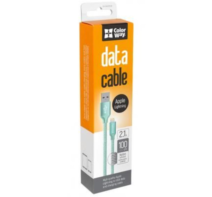 ColorWay Дата кабель USB 2.0 AM to Lightning mint ColorWay (CW-CBUL004-MT)