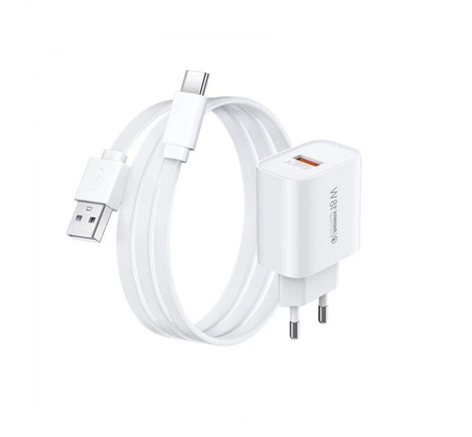 Remax Мережевий зарядний пристрій Remax Kiddy Series 18W White (1USB 2.1 А) + кабель USB Type-C
