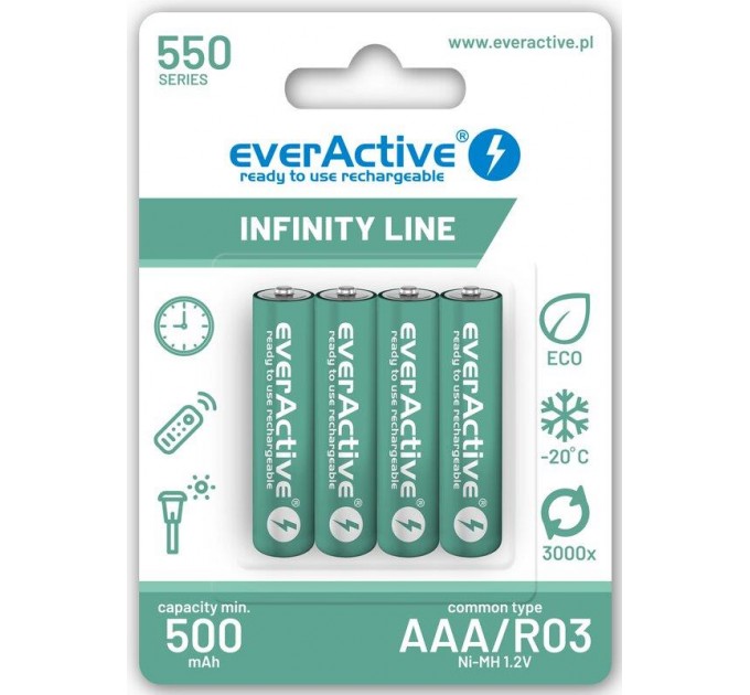 everActive Акумулятор everActive AAA/HR03 Ni-MH 550mAh BL 4шт