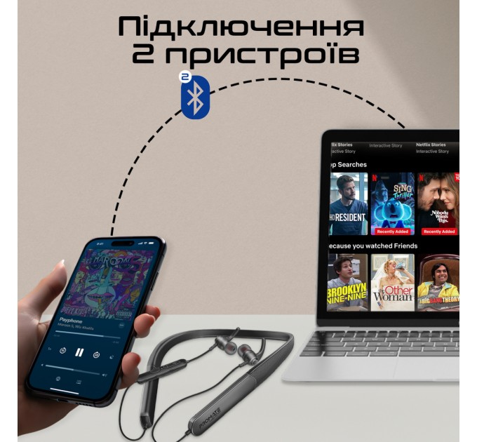 Bluetooth-гарнітура Promate Leap-200h Black