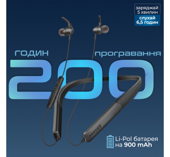 Bluetooth-гарнітура Promate Leap-200h Black